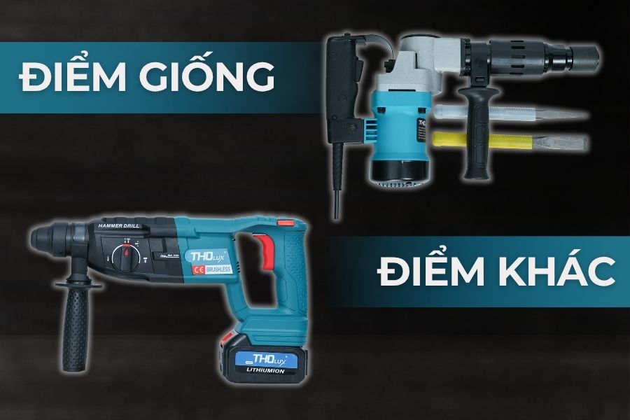Điểm giống và khác nhau của máy khoan bê tông và máy đục bê tông