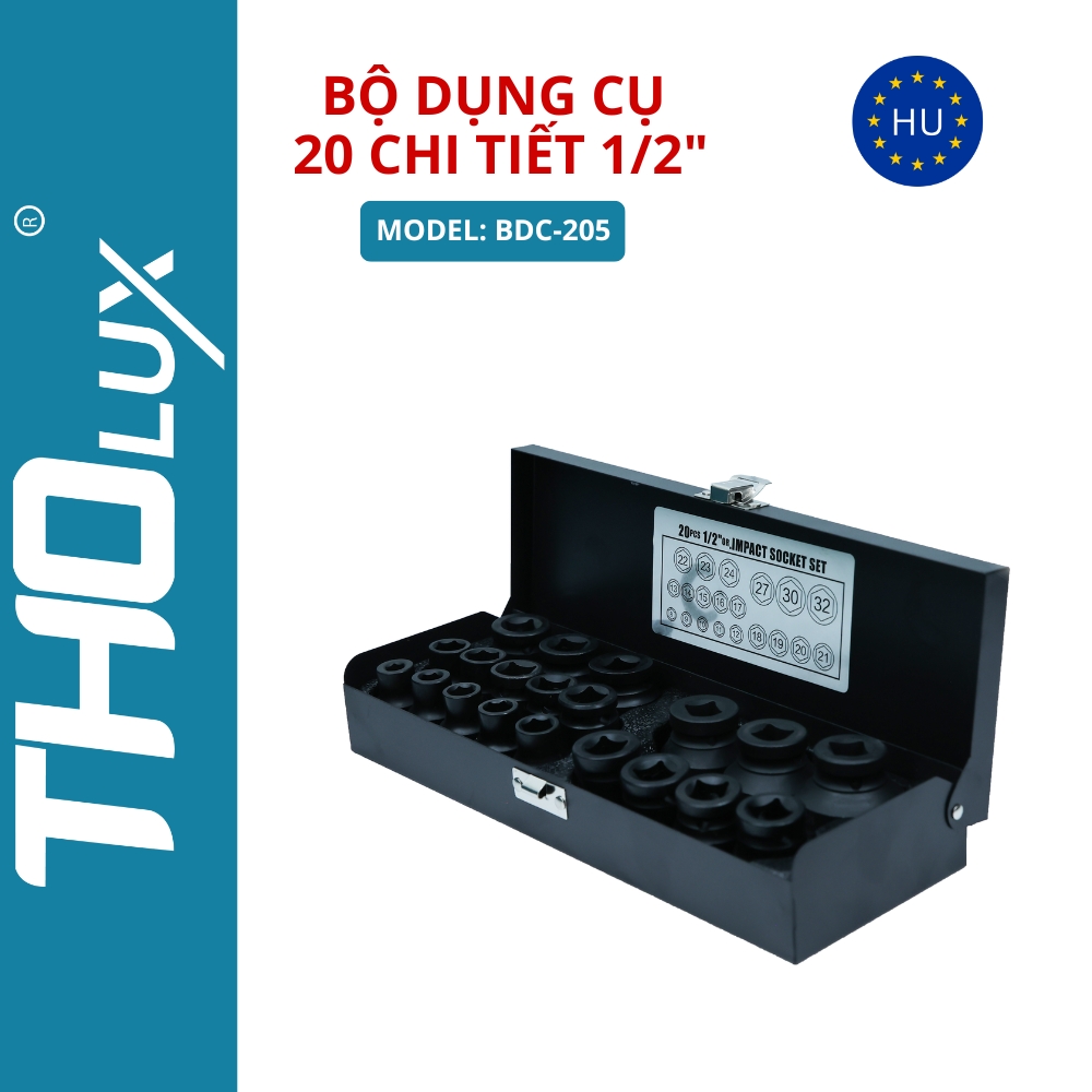Bộ dụng cụ 20 chi tiết 1/2" BDC-205