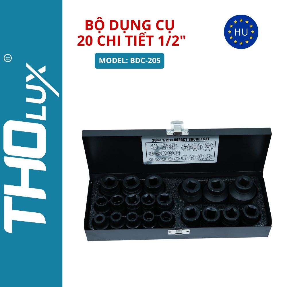 Bộ dụng cụ 20 chi tiết 1/2" BDC-205