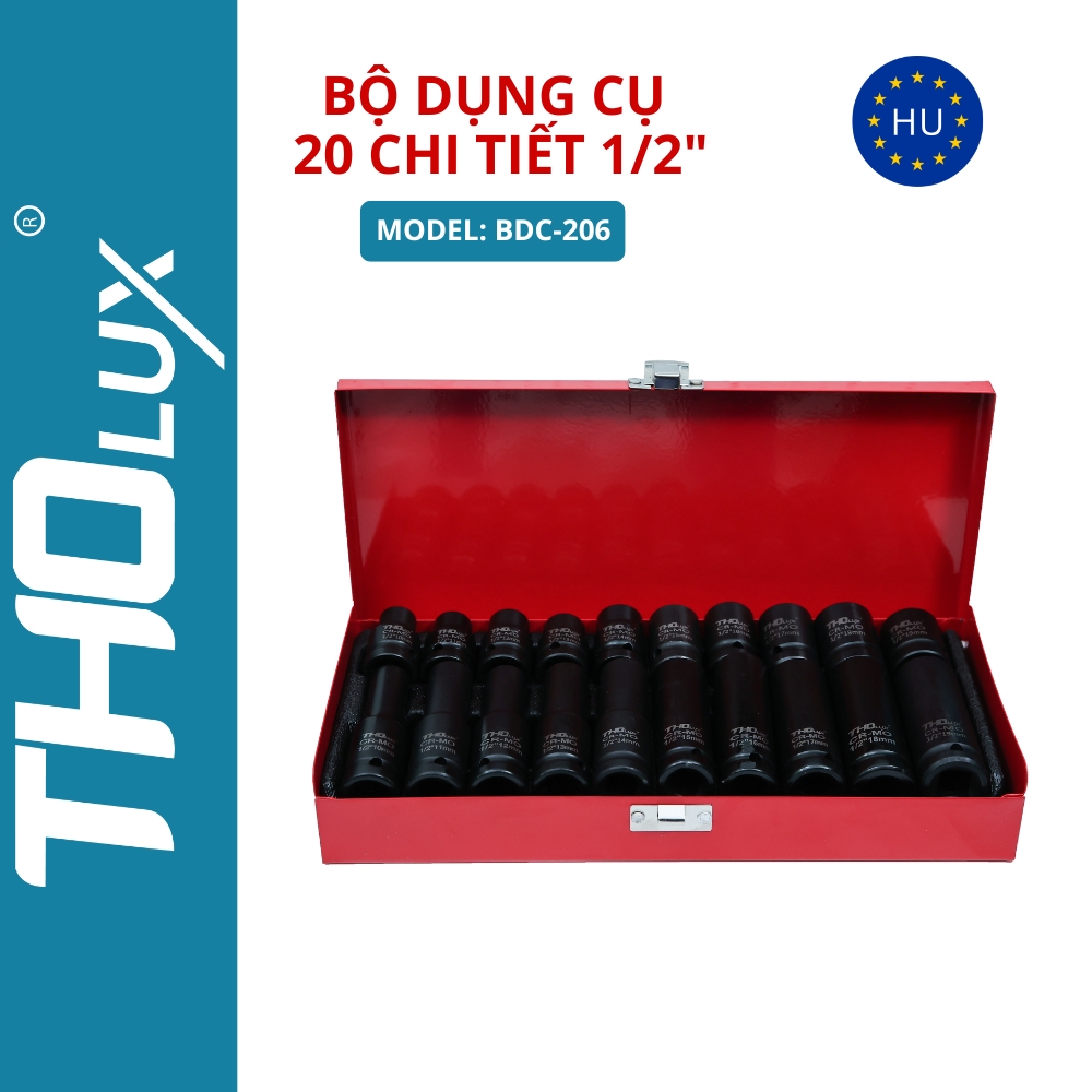 Bộ dụng cụ 20 chi tiết 1/2" BDC-206