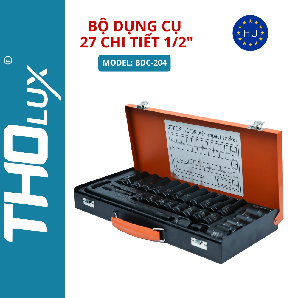 Bộ dụng cụ 27 chi tiết 1/2" BDC-204