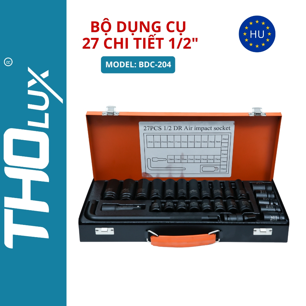 Bộ dụng cụ 27 chi tiết 1/2" BDC-204