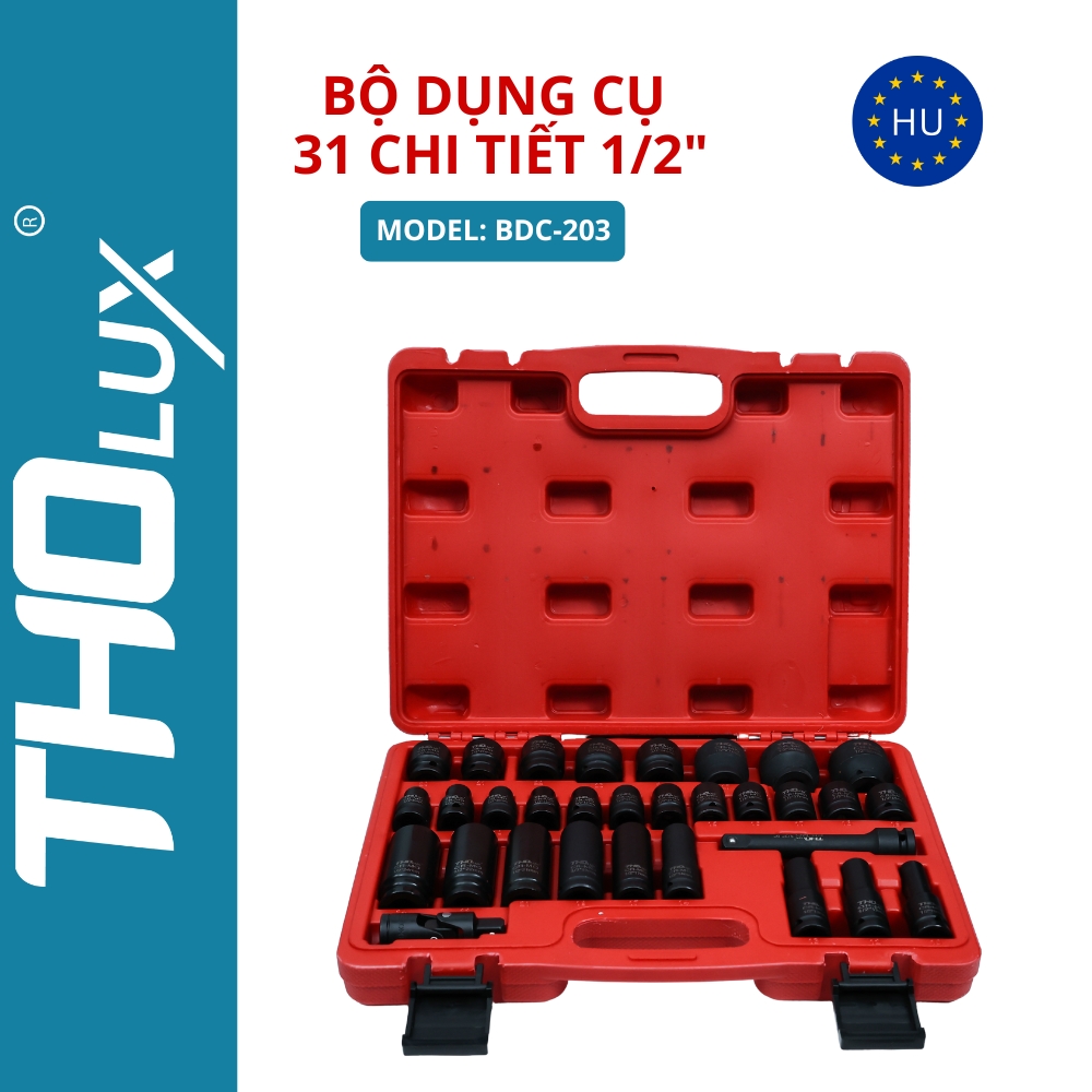 Bộ dụng cụ 31 chiết tiết 1/2" BDC-203