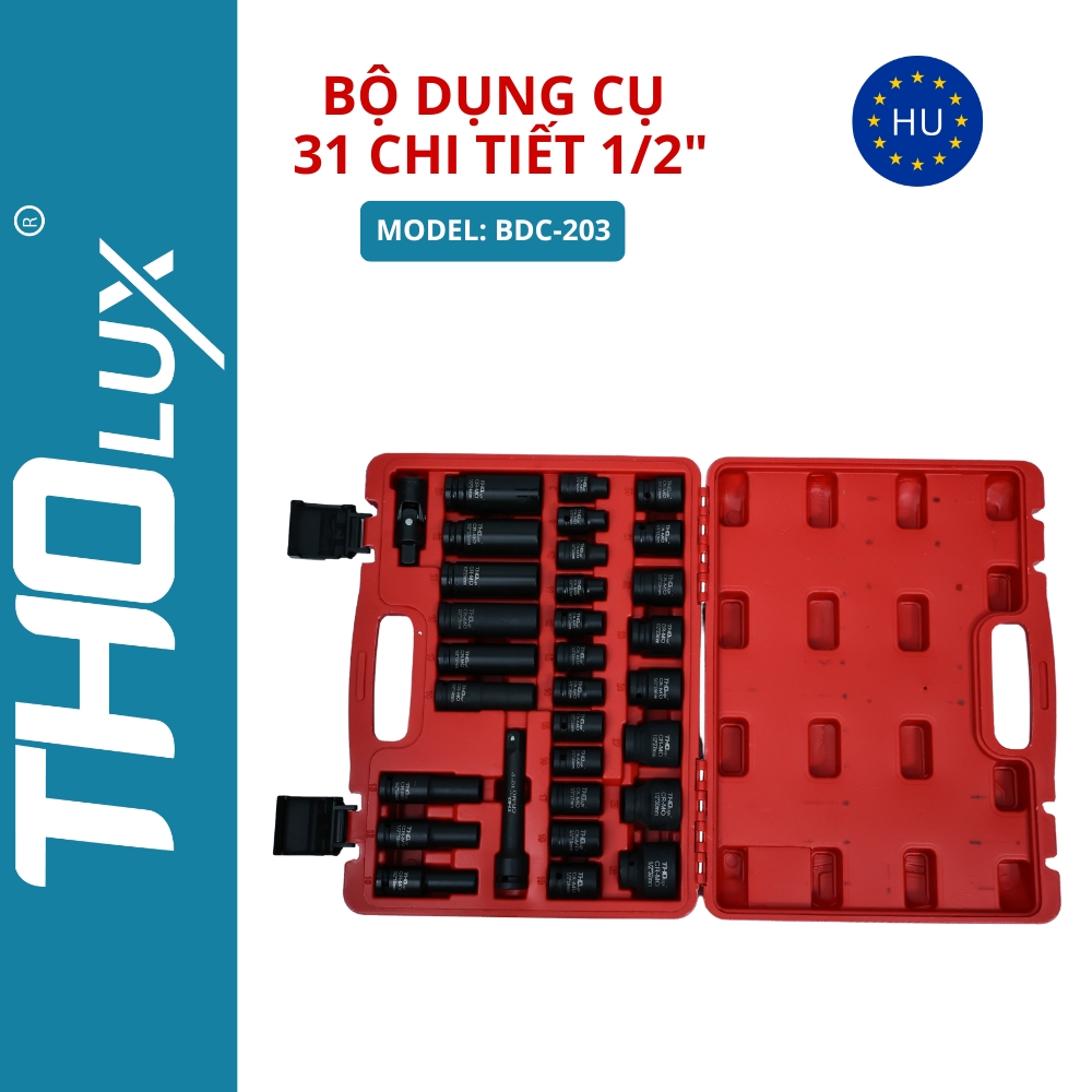 Bộ dụng cụ 31 chiết tiết 1/2" BDC-203