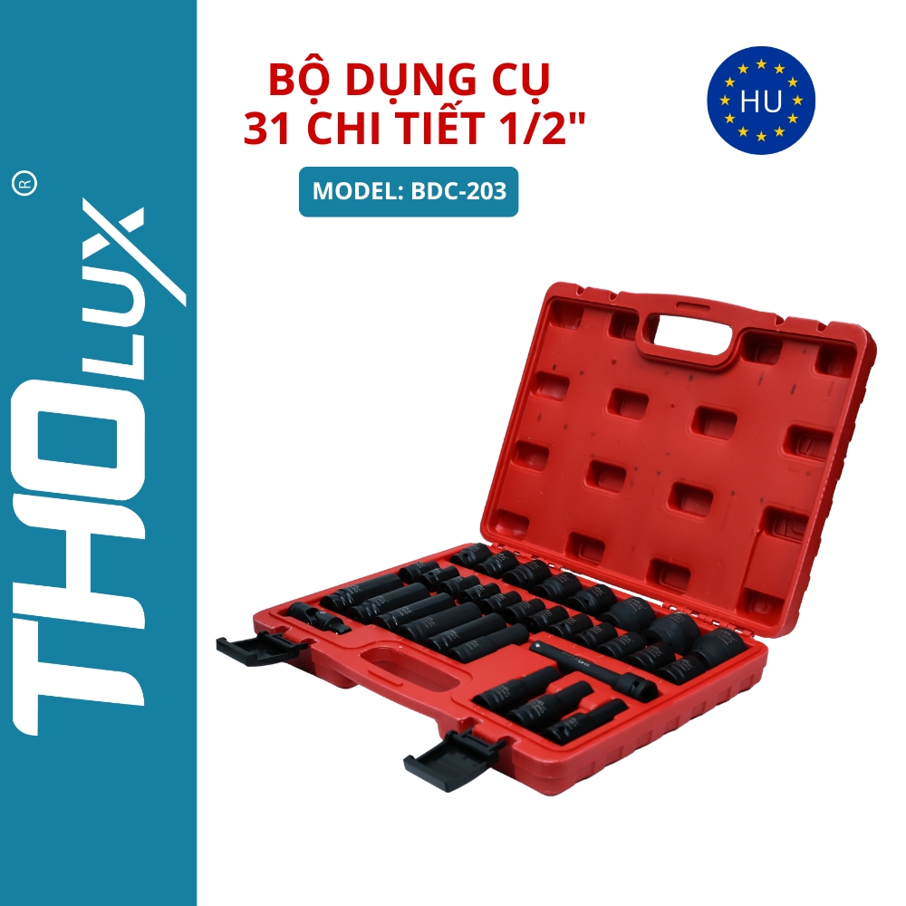 Bộ dụng cụ 31 chiết tiết 1/2" BDC-203