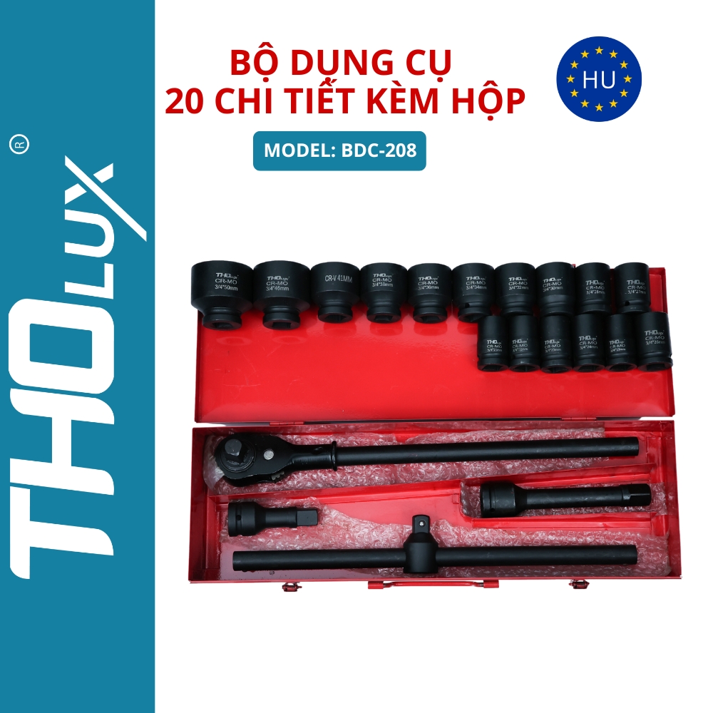 Bộ dụng cụ 20 chi tiết kèm hộp BDC-208