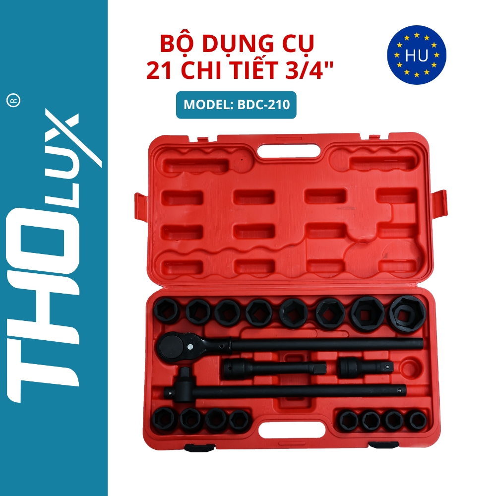 Bộ dụng cụ 21 chi tiết 3/4 BDC-210