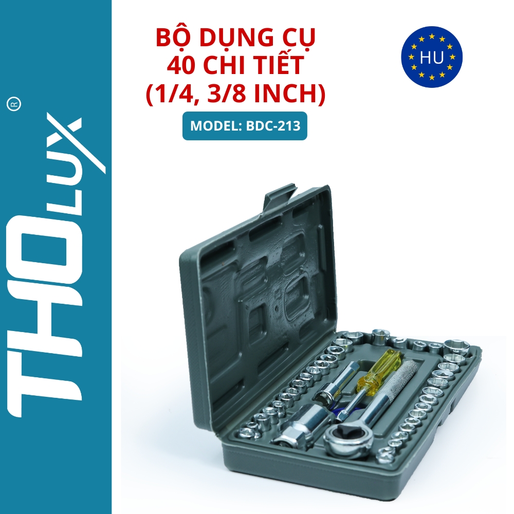 Bộ dụng cụ 40 chi tiết (1/4, 3/8 inch) BDC-213