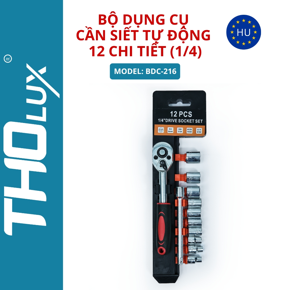 Bộ dụng cụ cần siết tự động 12 chi tiết (1/4) BDC-216