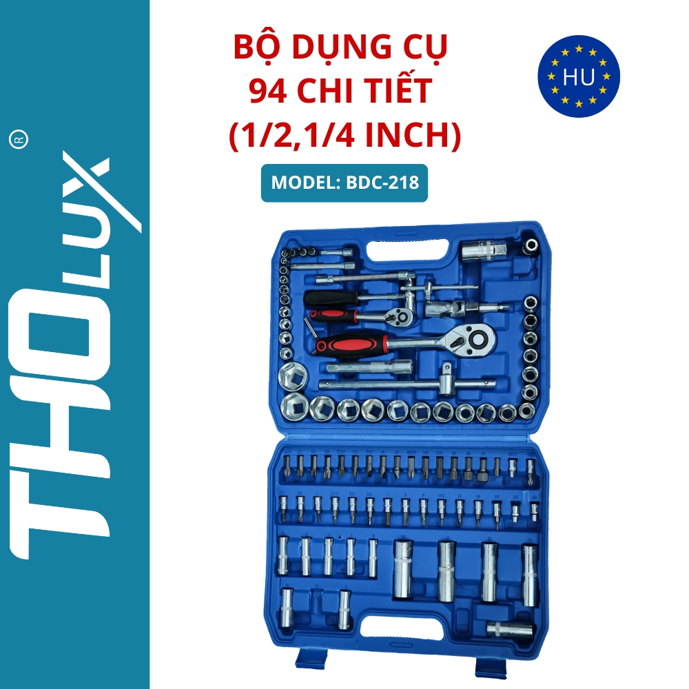Bộ dụng cụ 94 chi tiết (1/2,1/4 inch) BDC-218