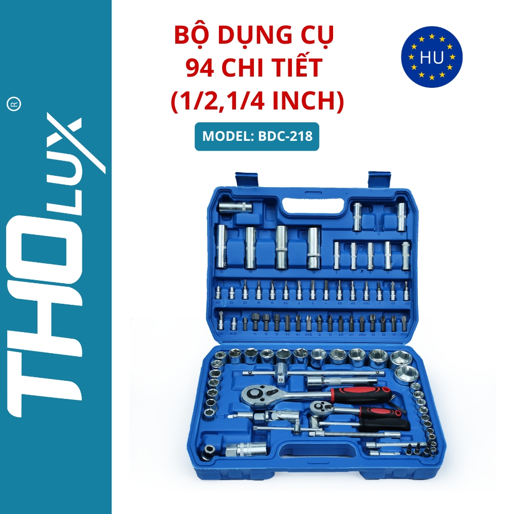 Bộ dụng cụ 94 chi tiết (1/2,1/4 inch) BDC-218