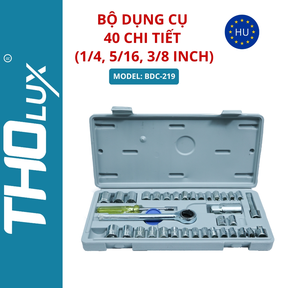 Bộ dụng cụ 40 chi tiết (1/4, 5/16, 3/8 inch) BDC-219