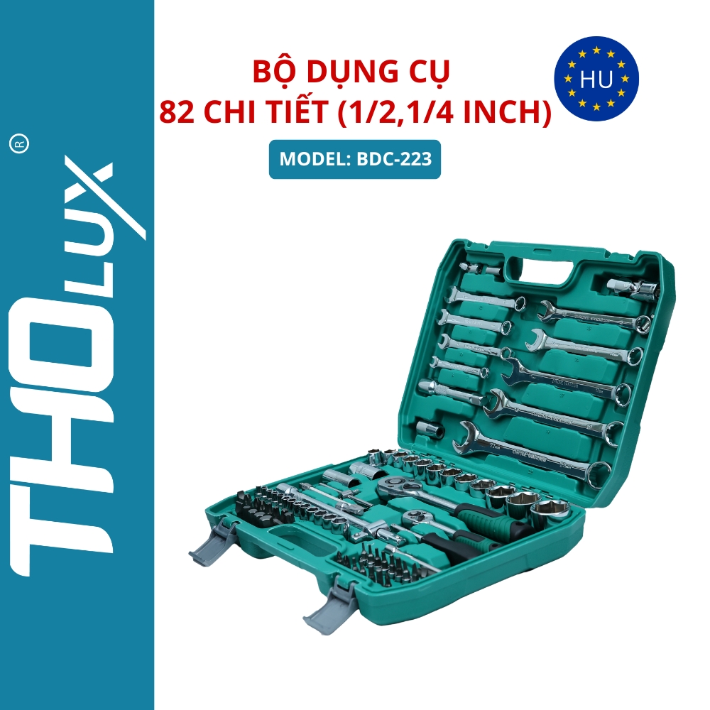 Bộ dụng cụ 82 chi tiết (1/2,1/4 Inch) BDC-223