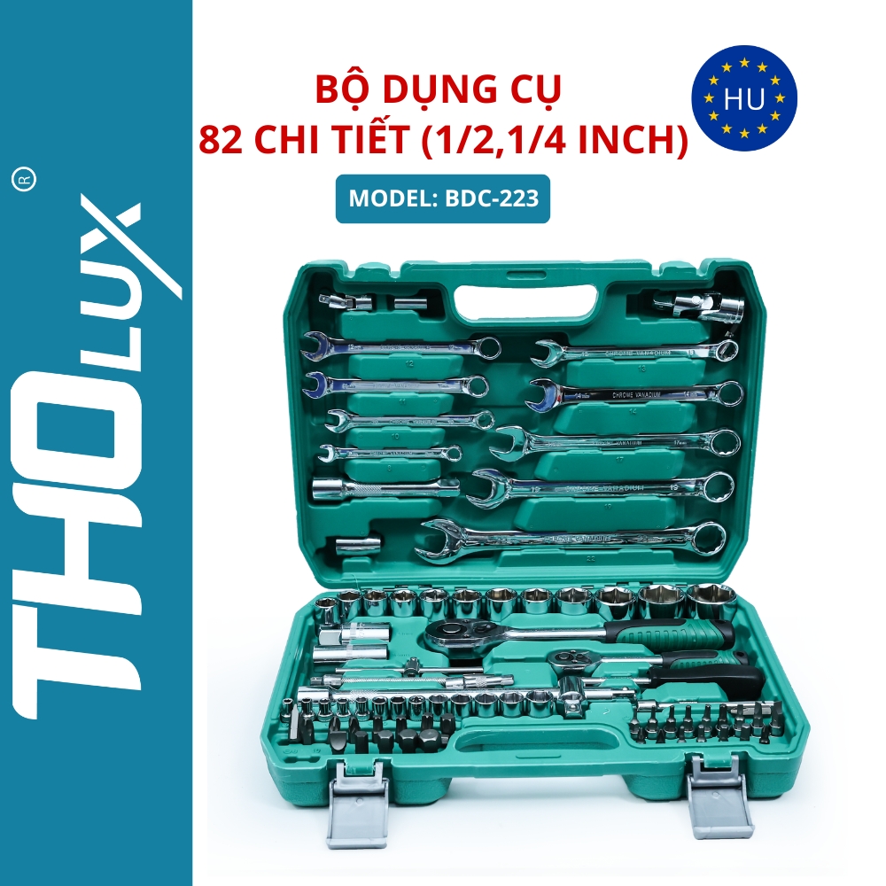 Bộ dụng cụ 82 chi tiết (1/2,1/4 Inch) BDC-223