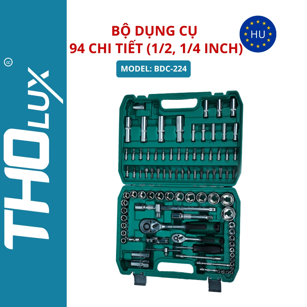 Bộ dụng cụ 94 chi tiết (1/2, 1/4 inch) BDC-224