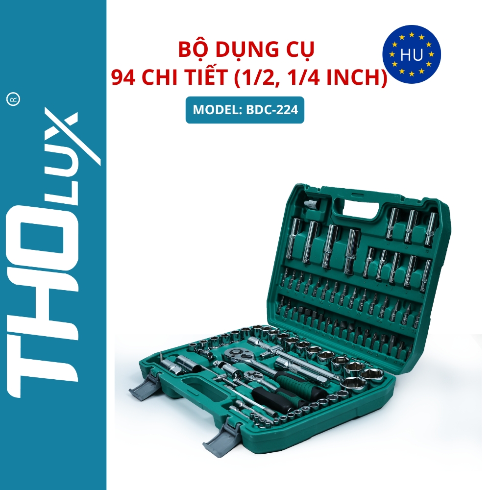 Bộ dụng cụ 94 chi tiết (1/2, 1/4 inch) BDC-224