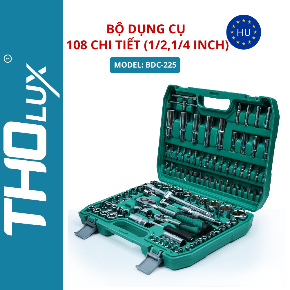 Bộ dụng cụ 108 chi tiết (1/2,1/4 inch) BDC-225