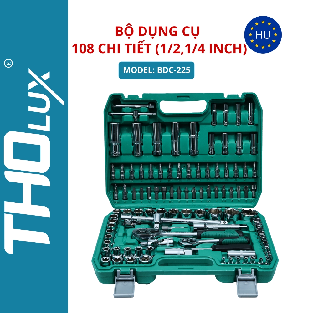 Bộ dụng cụ 108 chi tiết (1/2,1/4 inch) BDC-225