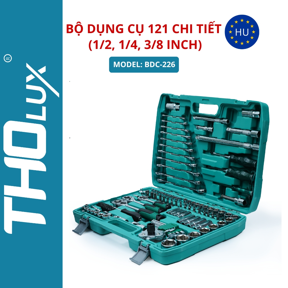 Bộ dụng cụ 121 chi tiết (1/2, 1/4, 3/8 inch) BDC-226