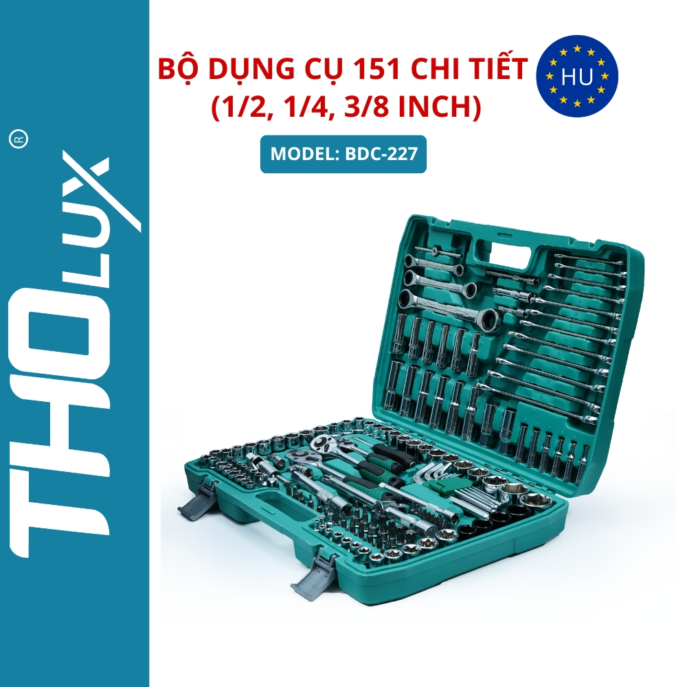 Bộ dụng cụ 151 chi tiết (1/2,1/4,3/8 inch) BDC-227