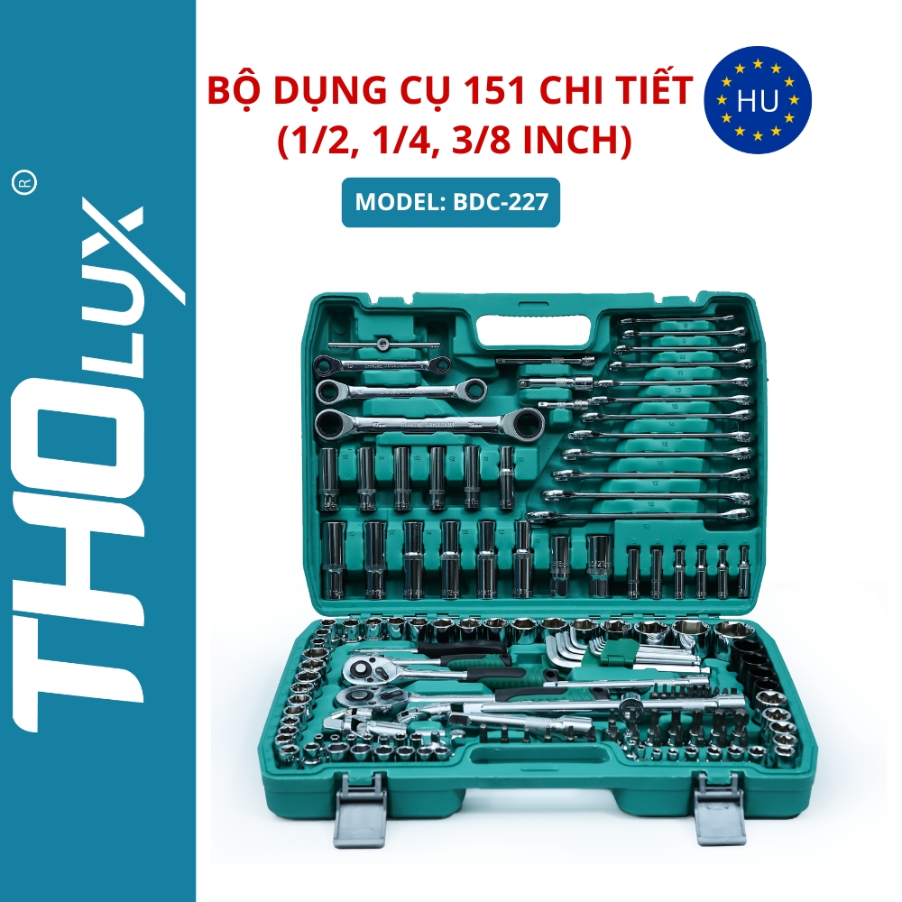 Bộ dụng cụ 151 chi tiết (1/2,1/4,3/8 inch) BDC-227