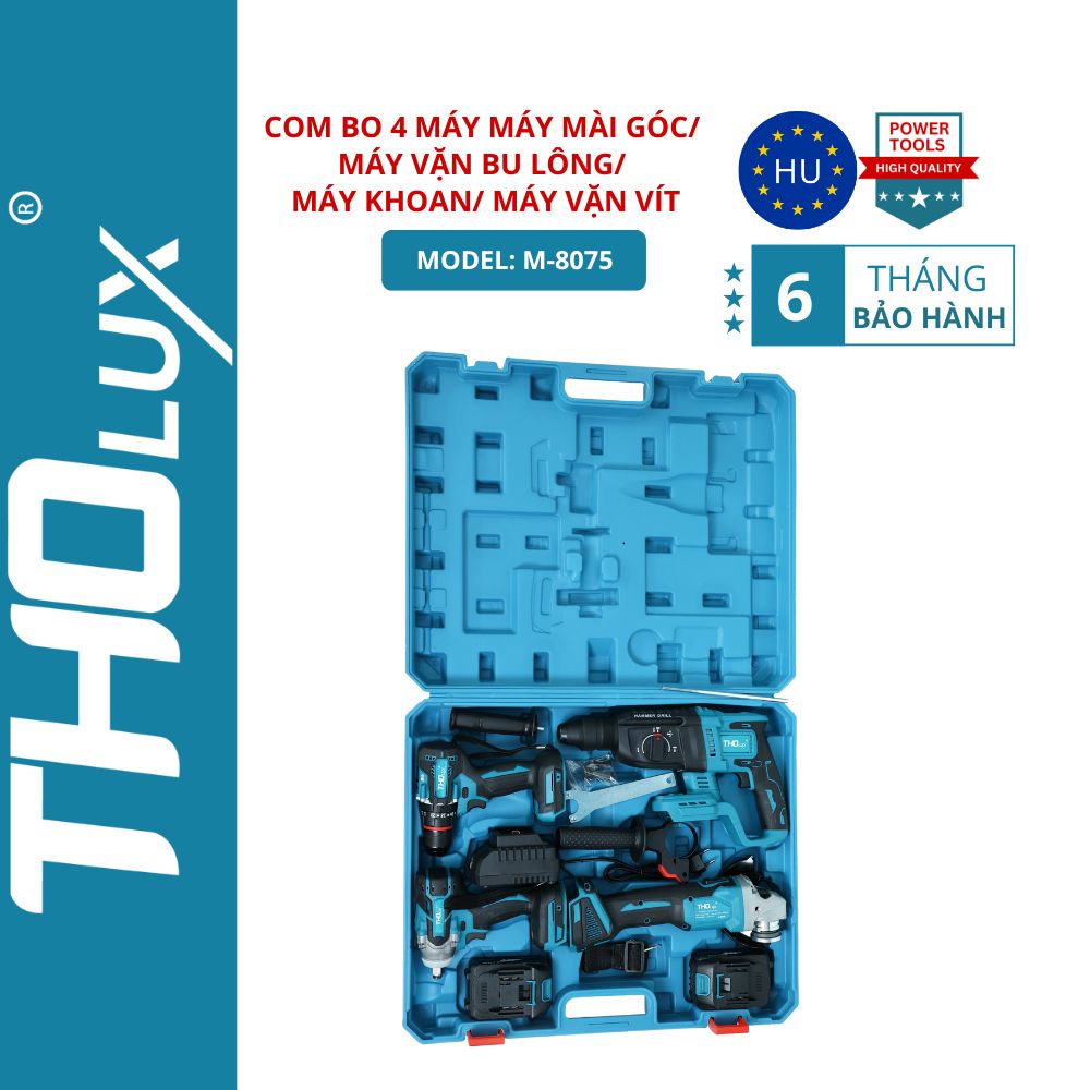 Combo 4 Máy mài góc/ máy vặn bu lông/ máy khoan/ máy vặn vít M-8075