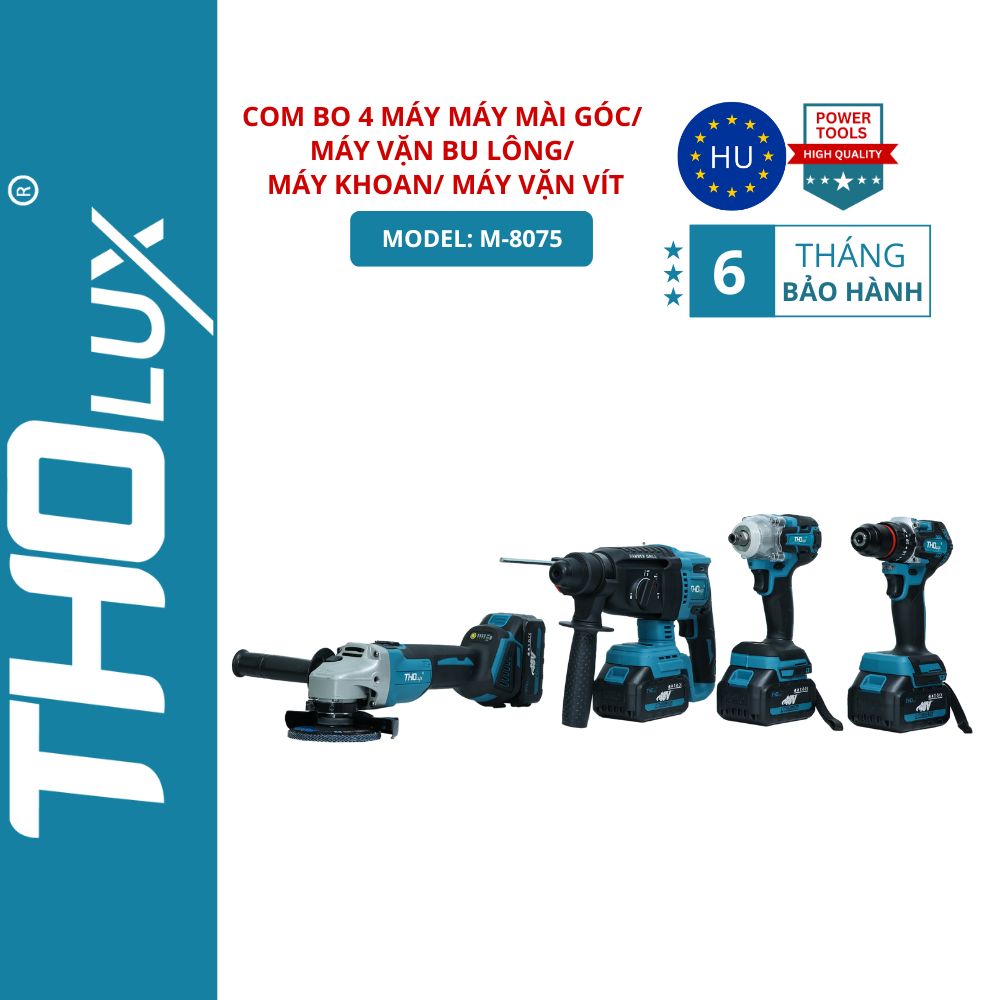 Combo 4 Máy mài góc/ máy vặn bu lông/ máy khoan/ máy vặn vít M-8075